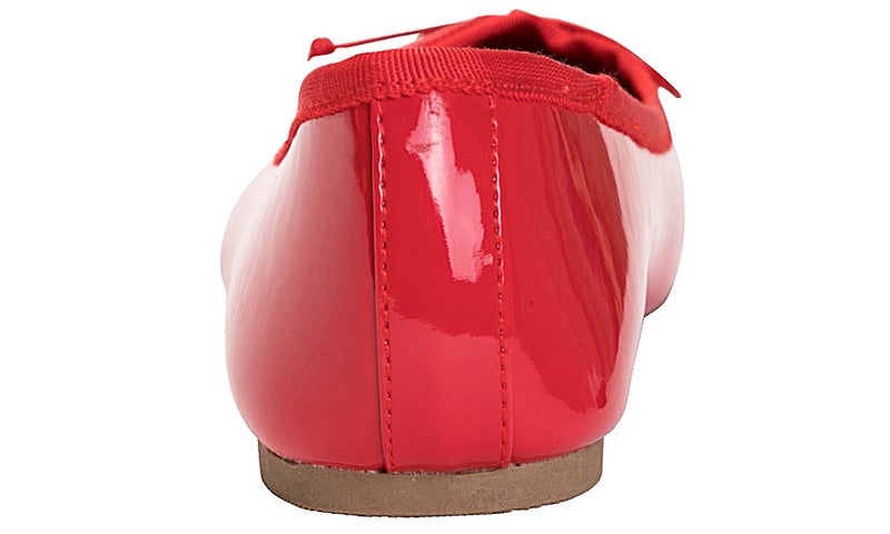 FEVERSOLE Women's Macaroon Colorful Memory Foam Cushion Insock Patent Ballet Flat Red Size 9 M US - Image 3